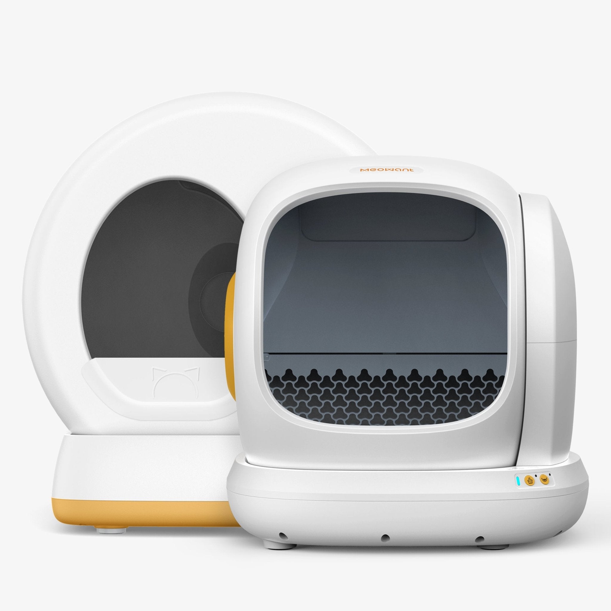 Meowant product composite showing one SC01 and one SC02 litter machine together.