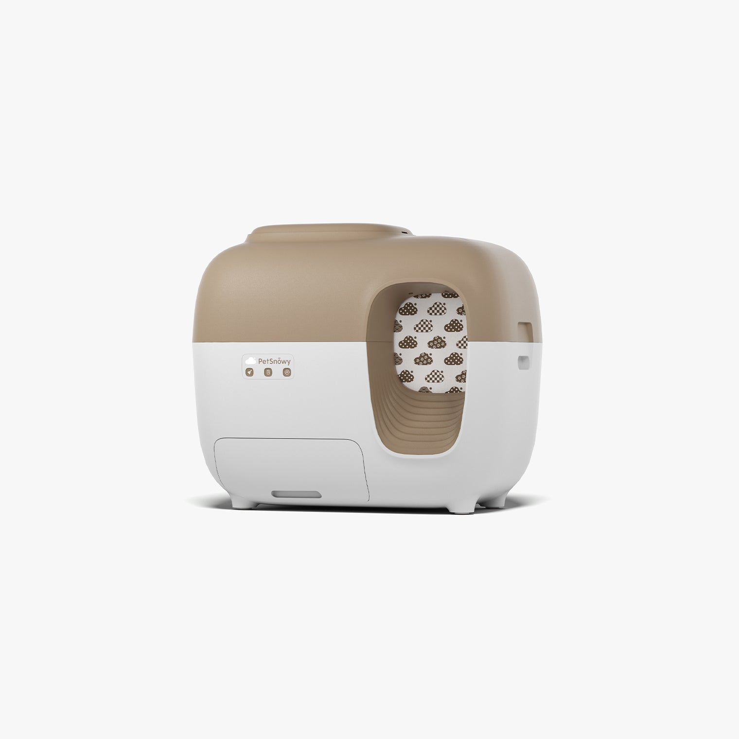 Classic SNOW+ PS-001 front-entry enclosure in tan/white finish.